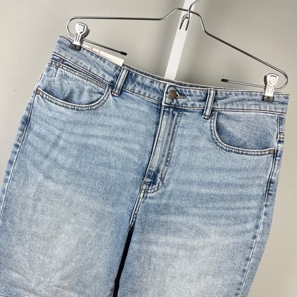 Wrangler Pants - Wrangler Womens 12 High Rise Denim Dad Shorts Jorts Light Blue New NWT